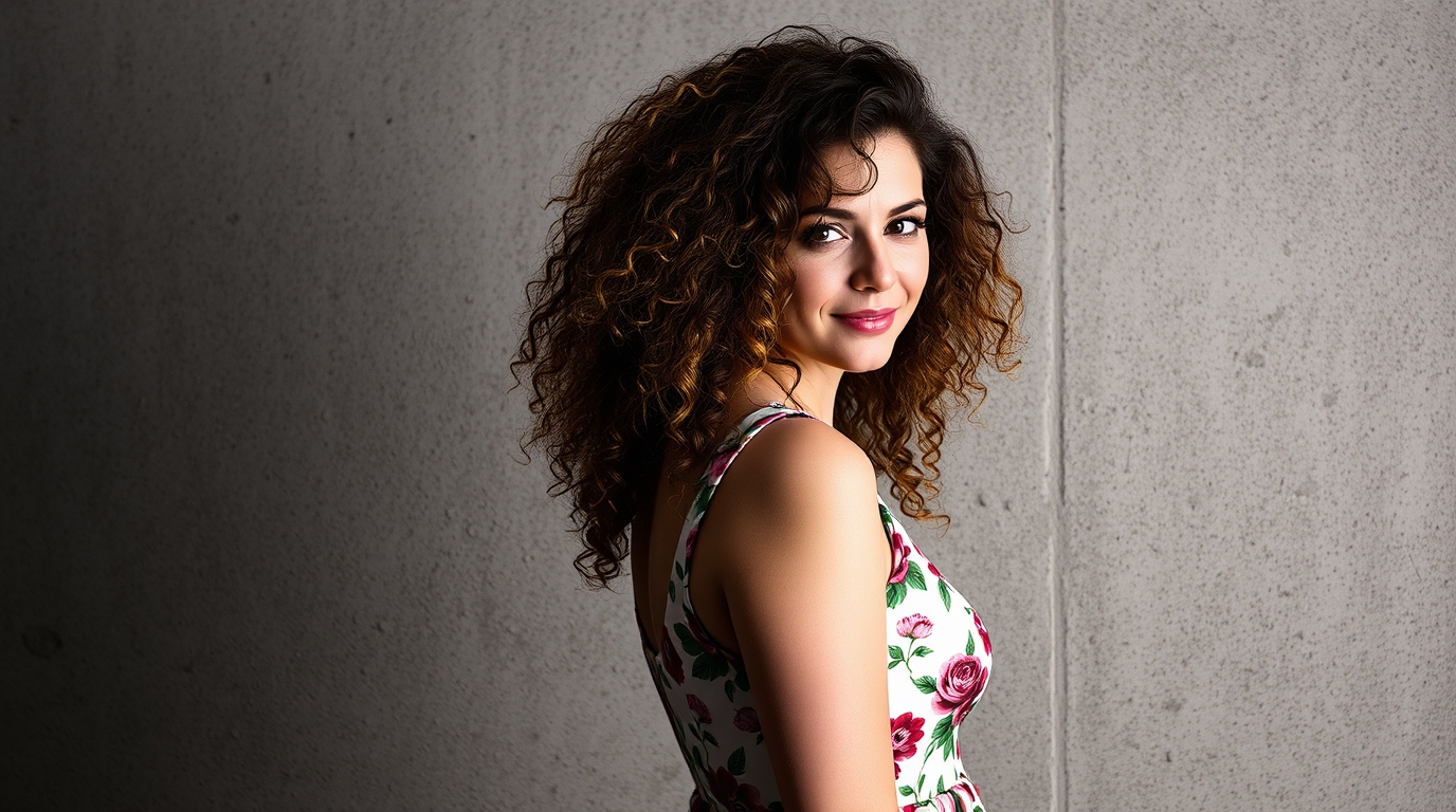 Modelka po laminacji włosów, która używa wody lamelarnej w domu.